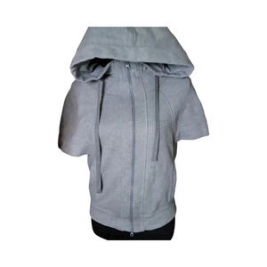 STELLA McCARTNEY ADIDAS heather grey cropped sweatshirt‎ hoodie Size S